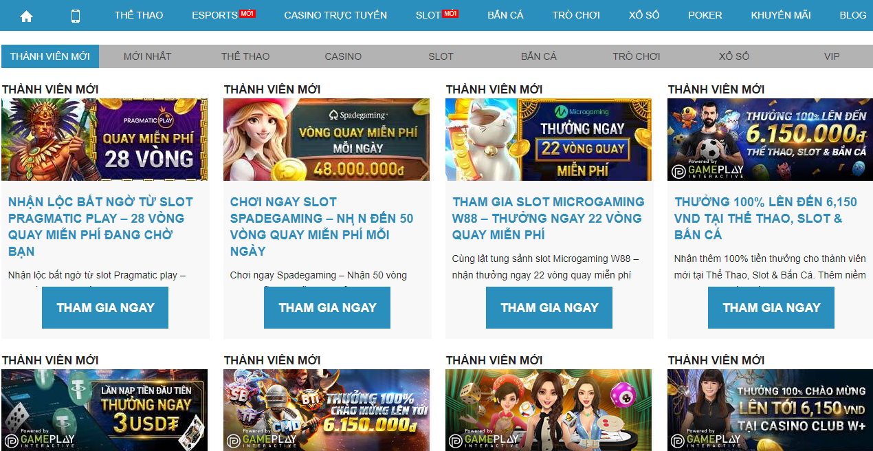Chương trình khuyến mãi tại W88
